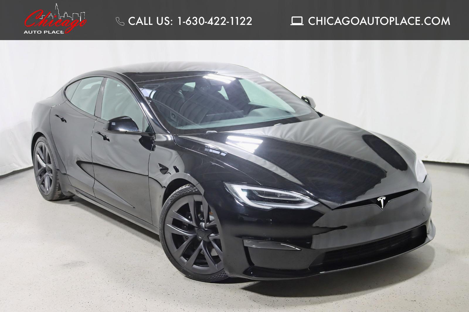 Solid Black 2022 Tesla Model S Plaid AWD Sedan All-Wheel Drive 1-Speed Dual Clutch