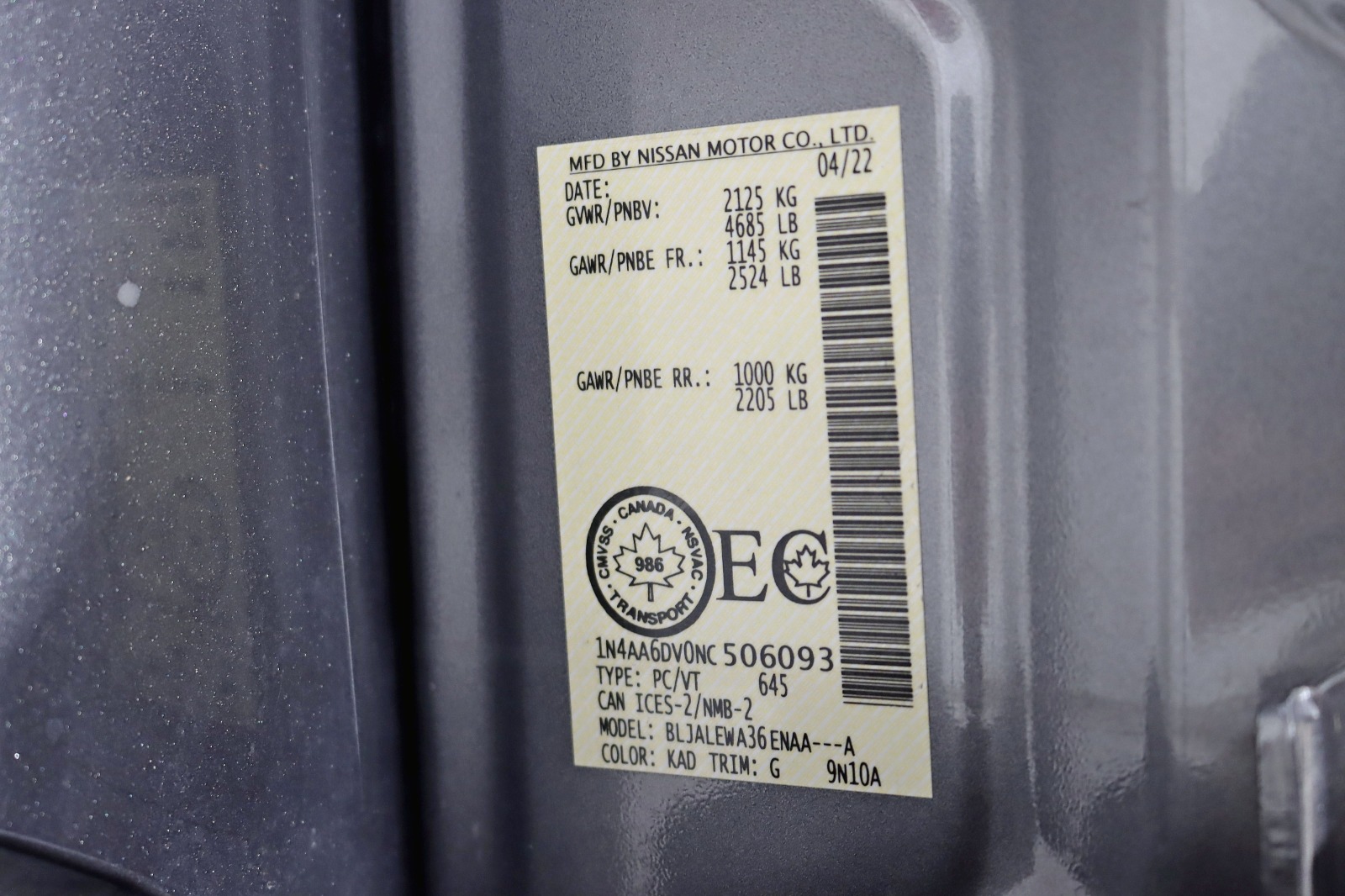 2022 NISSAN MAXMA SL ADAPT - Image 39