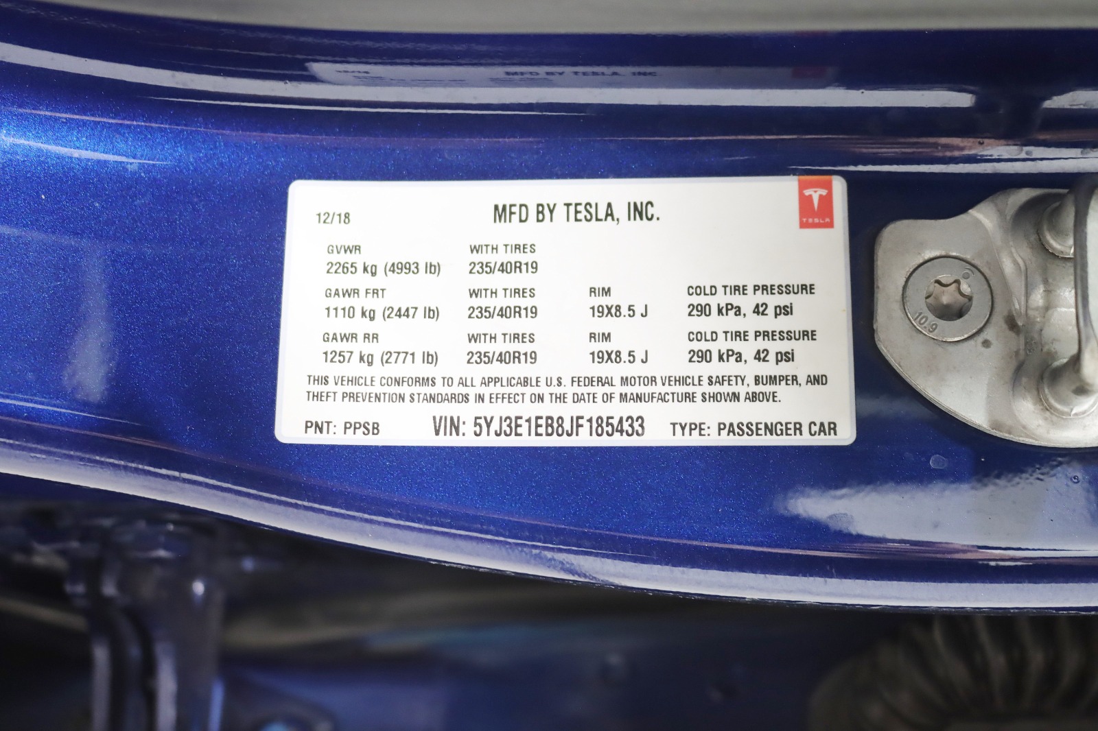 2018 TESLA MODEL 3 - Image 39