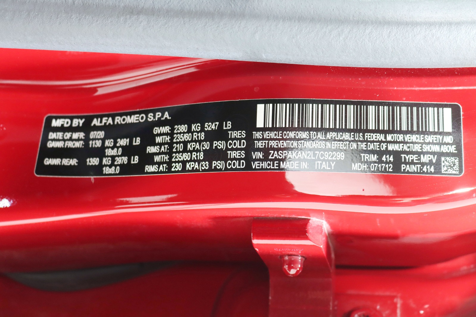 2020 ALFA ROMEO STELVIO - Image 38