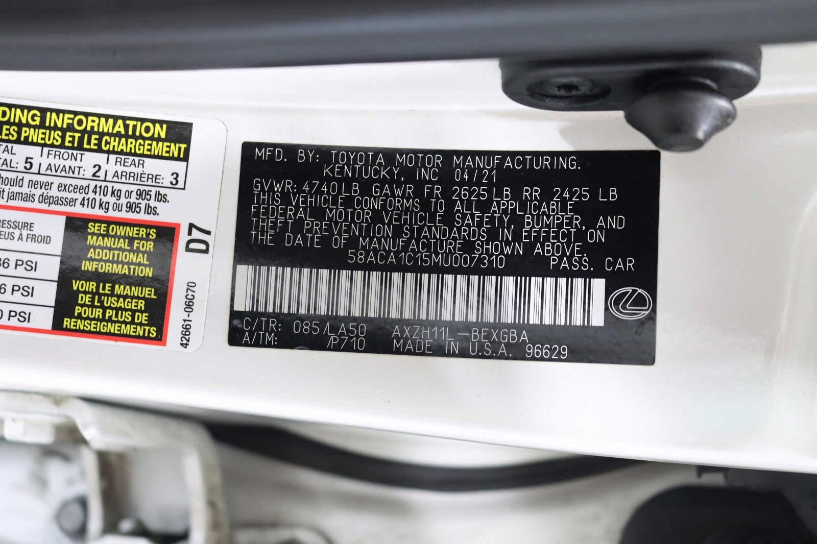 2021 LEXUS ES - Image 37