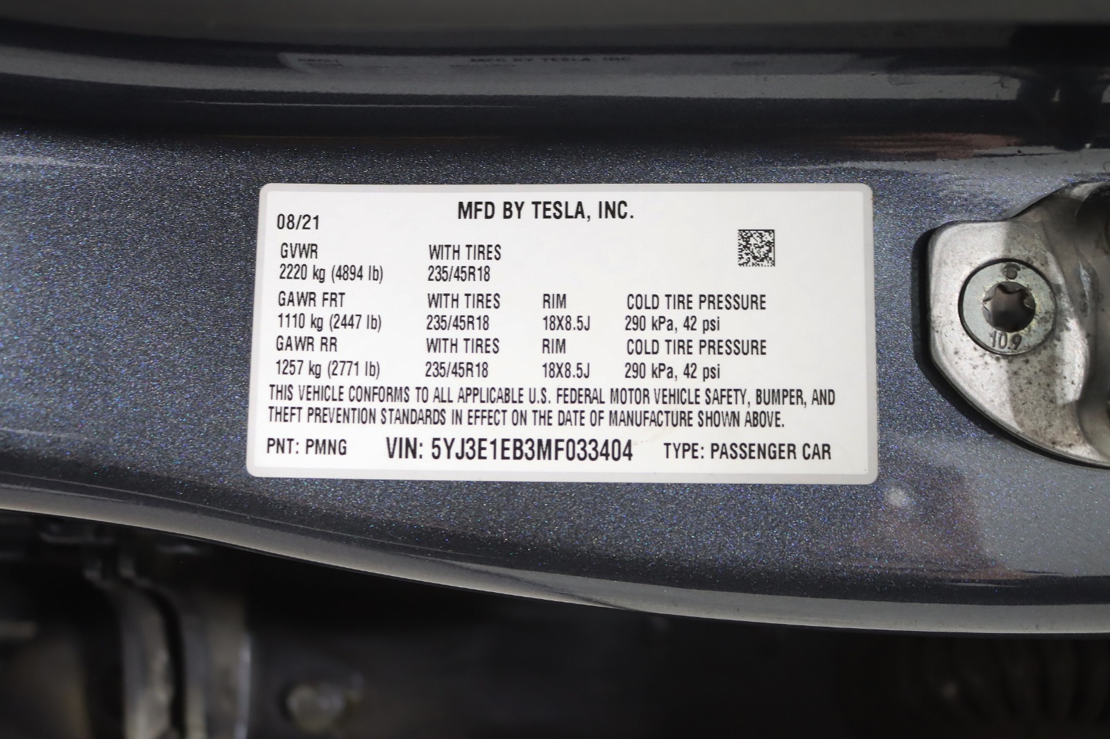 2021 TESLA MODEL 3 - Image 40