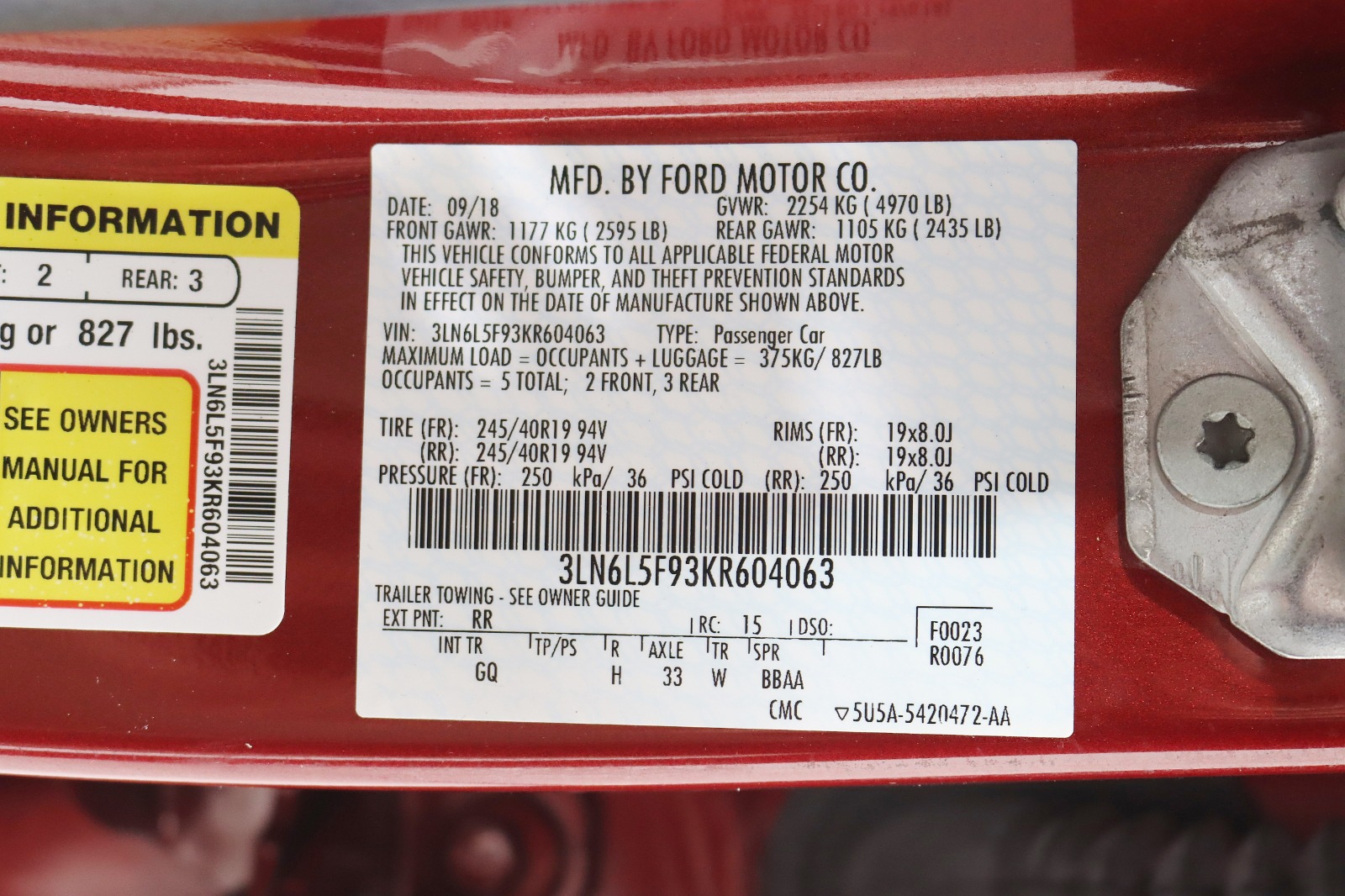 2019 LINCOLN MKZ - Image 40