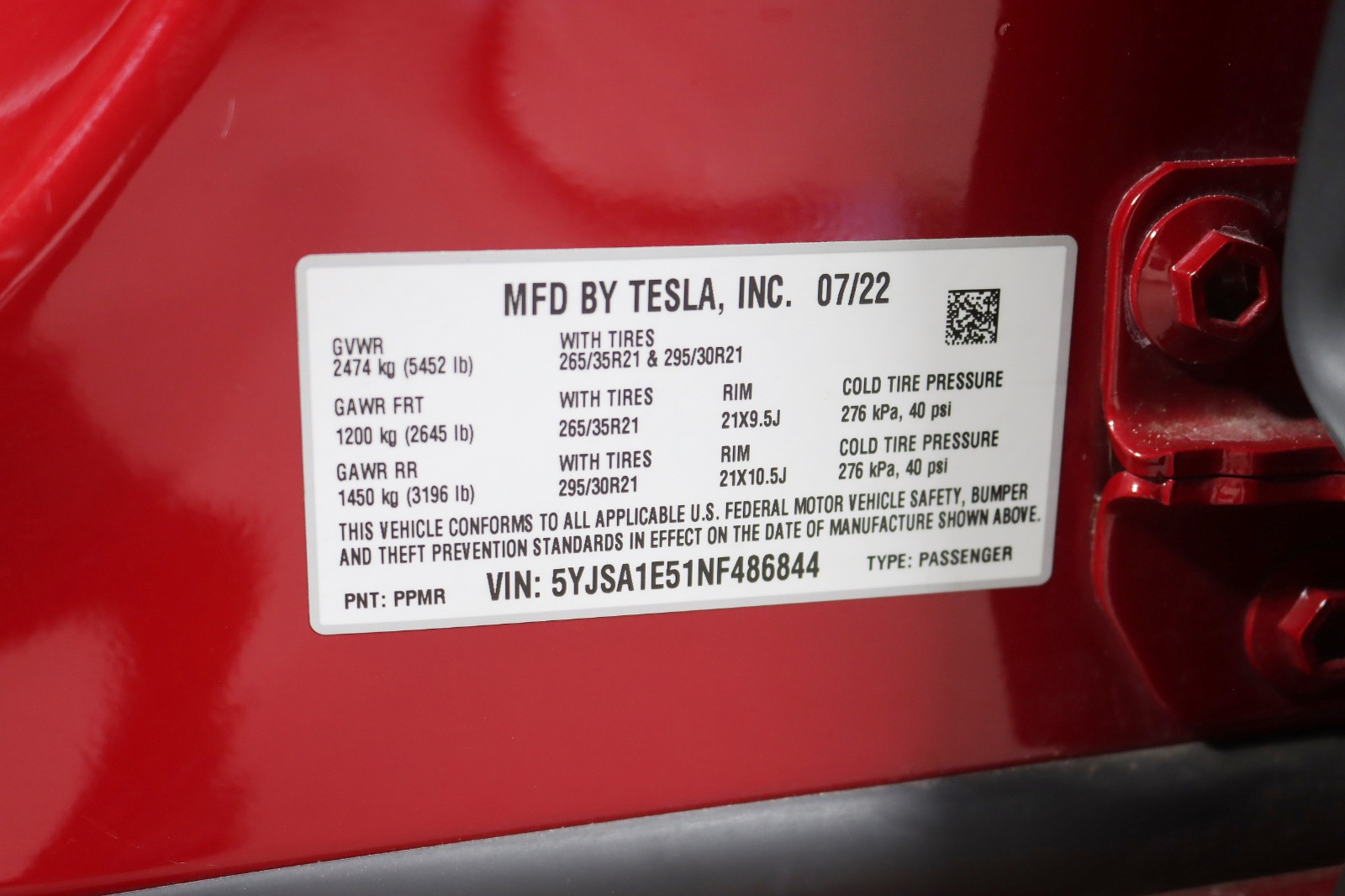 2022 TESLA MODEL S - Image 41