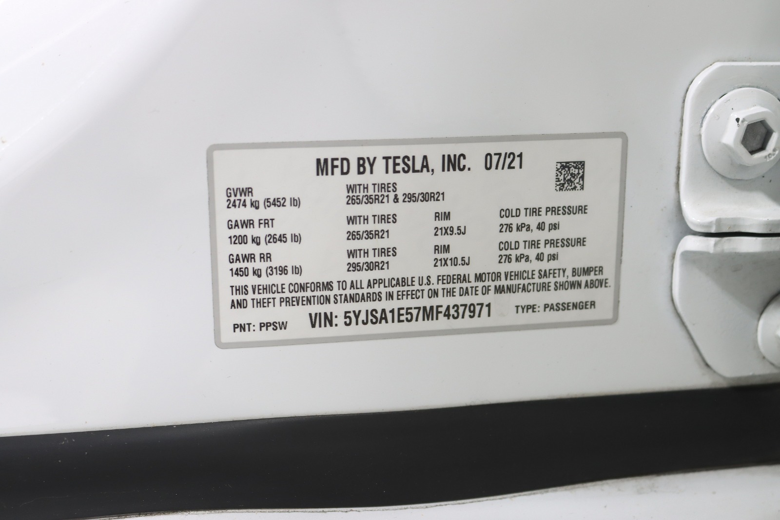 2021 TESLA MODEL S - Image 44