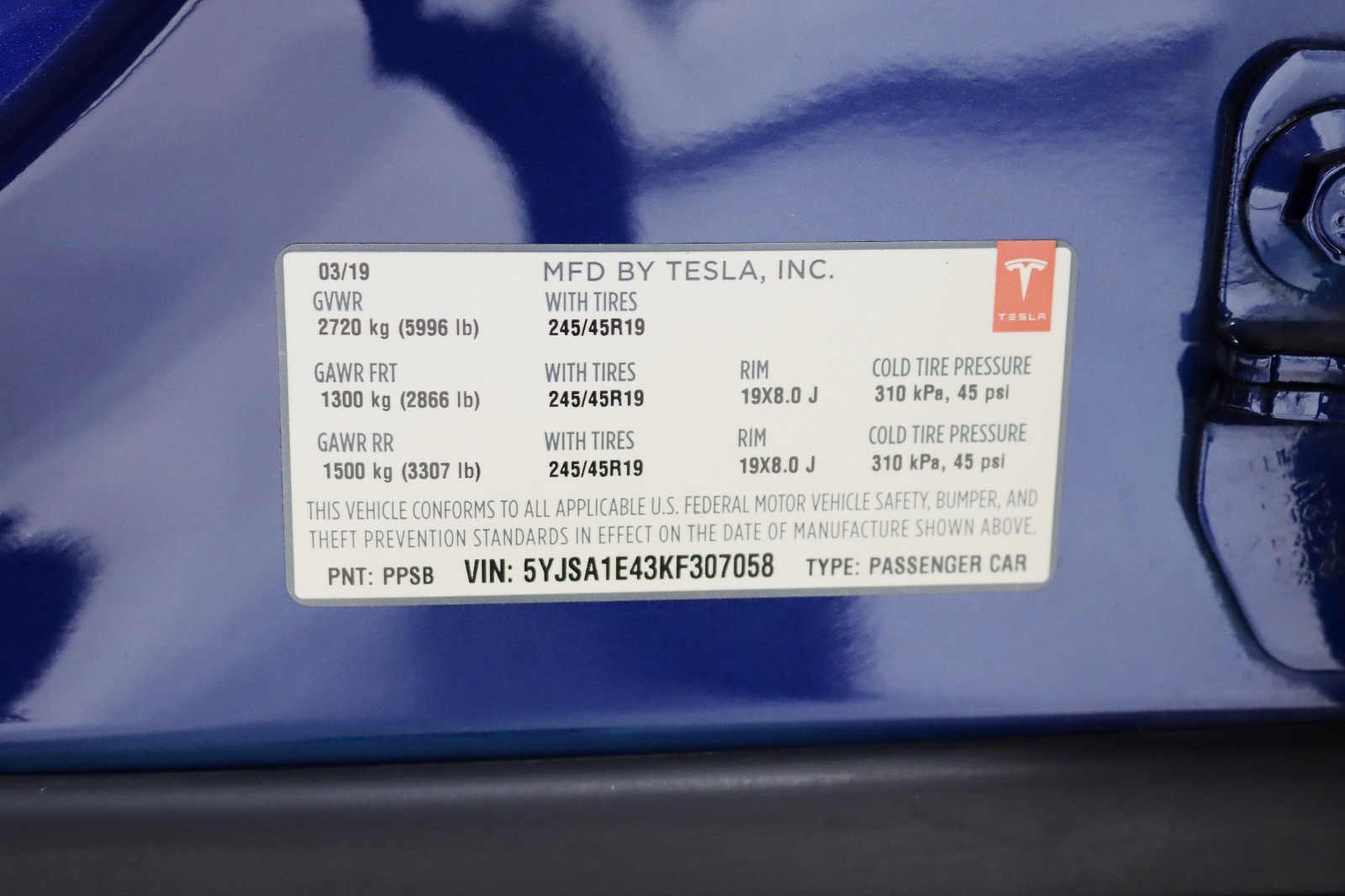 2019 TESLA MODEL S - Image 44